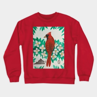 Virginia state bird and flower, the cardinal and dogwood Crewneck Sweatshirt